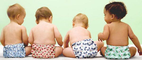 reusable nappy packs on babies